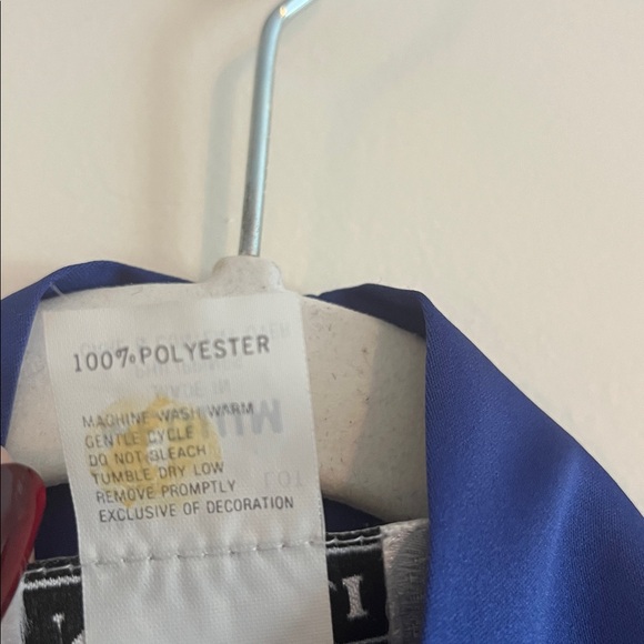 Vintage Natori Embroidered Satin Bathrobe Dressing‎ Gown Blue Floral Blue - Picture 3 of 7